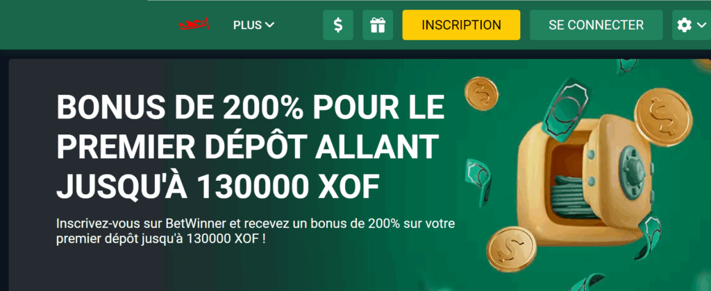 Options pour le Betwinner bonus de bienvenue