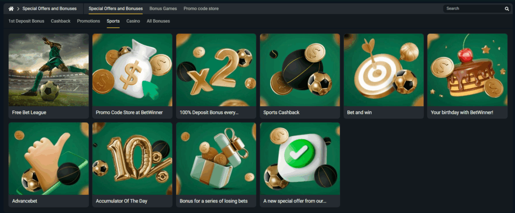 Gifts for seasoned players Betwinner 