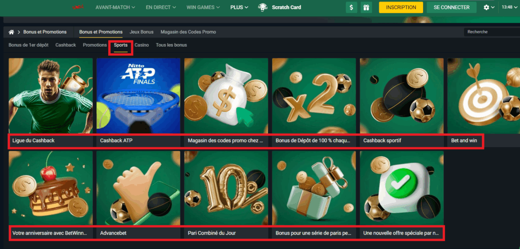 Opportunités après s'inscrire à Betwinner