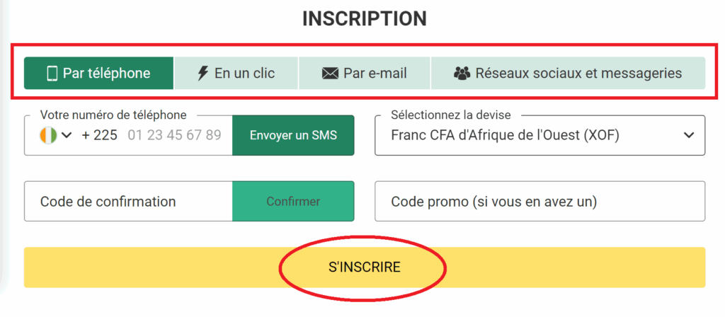 Toutes les méthodes d’inscription sur Betwinner 
