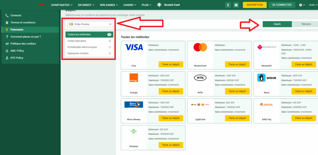 Disponibilité des transactions financières