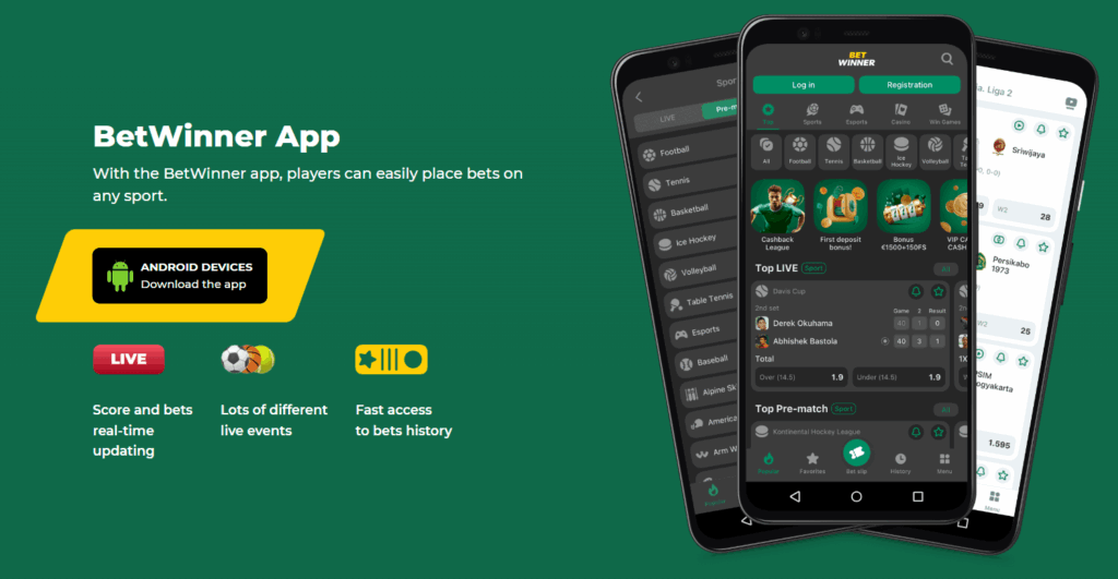 Interaction with the bookmaker via Betwinner download application 